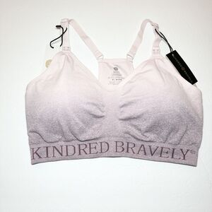 Kindred Bravely Sublime Hands-Free Pumping & Nursing Sports Bra Sz Large Purple
